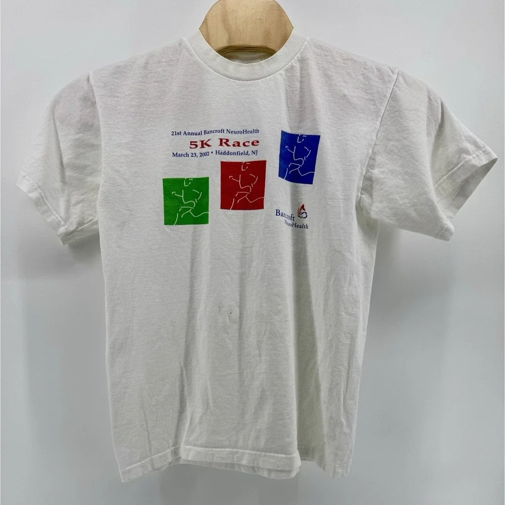Vintage 2002 Adidas 21st Annual Bancroft Neuro Health 5K Race T-Shirt Size M